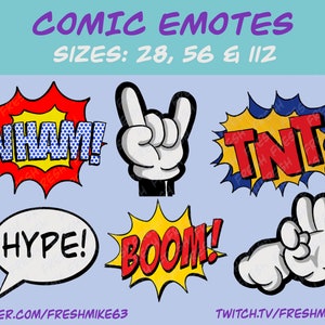 Comic Emotes | Emote Pack | Twitch Emote | Youtube Emote | Discord Emote | Community Emote | Streamer Emote