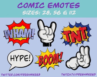 Comic Emotes | Emote Pack | Twitch Emote | Youtube Emote | Discord Emote | Community Emote | Streamer Emote