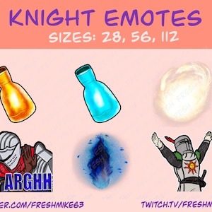 20 Pack Knight Emotes | Soulsborn emotes | Knight emotes | Emotes | Twitch Emote | Youtube Emote | Discord Emote | Community Emote