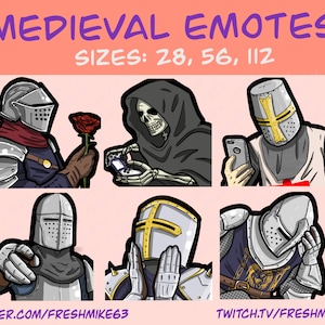 Medieval emotes | Knight emotes | Emotes | Twitch Emote | Youtube Emote | Discord Emote | Community Emote | Streamer Emote