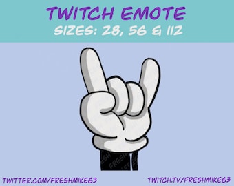 Rock Hand emote | Celebration Twitch Emote | Youtube Emote | Discord Emote | Community Emote | Streamer Emote