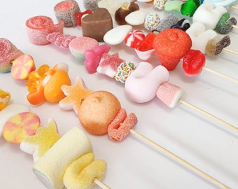 Pincho Rizado Chuches Colores - Roll Brochette Candies - Color Candies Lollipop - Brocheta