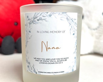 Remembrance In Loving Memory Personalised Candle, Sympathy Gift, Condolences