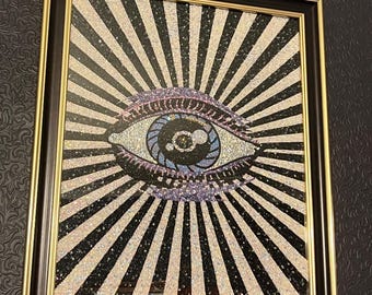 Rhinestone art print All Seeing Eye