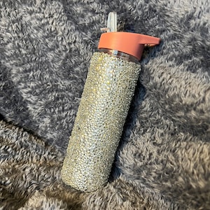 Water Bottle Covered in Gorgeous Crystal Clear Rhinestones