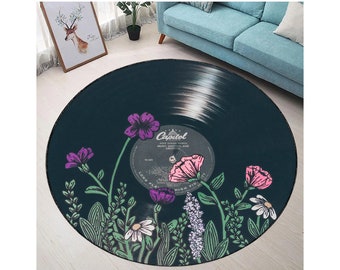 Circle Music Rug Record Circle Rug - Etsy