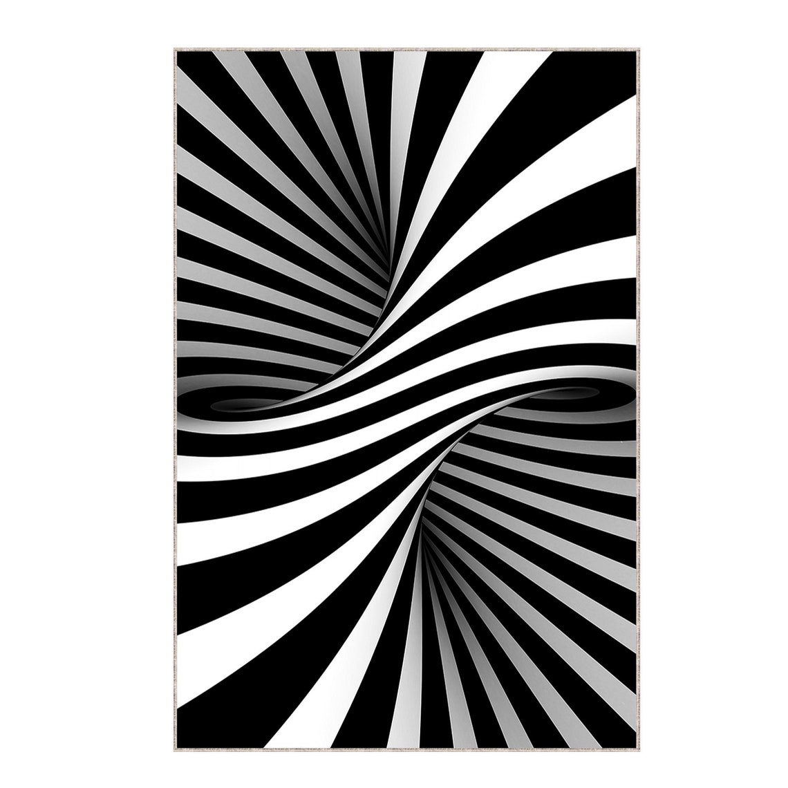 3d Black and White Rug Optical Illusion Rug Black White Etsy