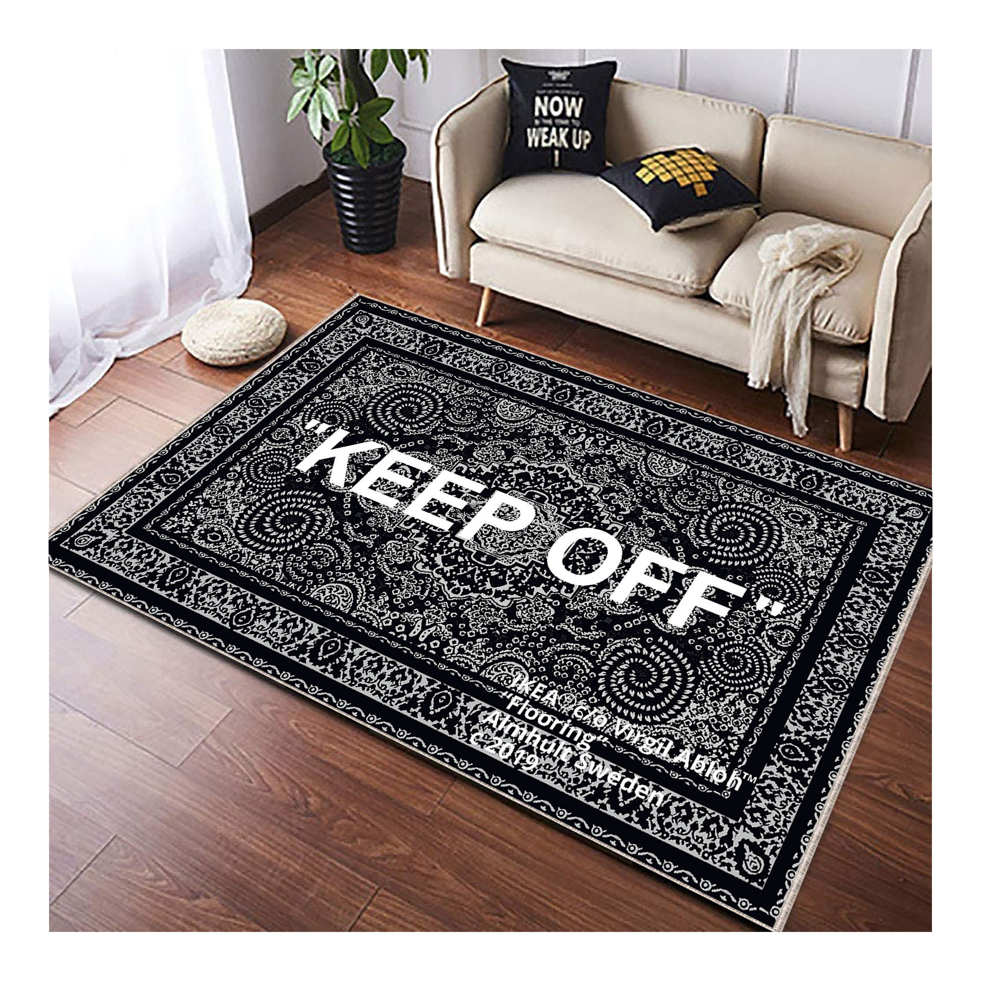 Keep off Rug for Living Room Fan Carpet off White Rug Keep -  UK