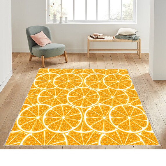 Patterned Orange Rug