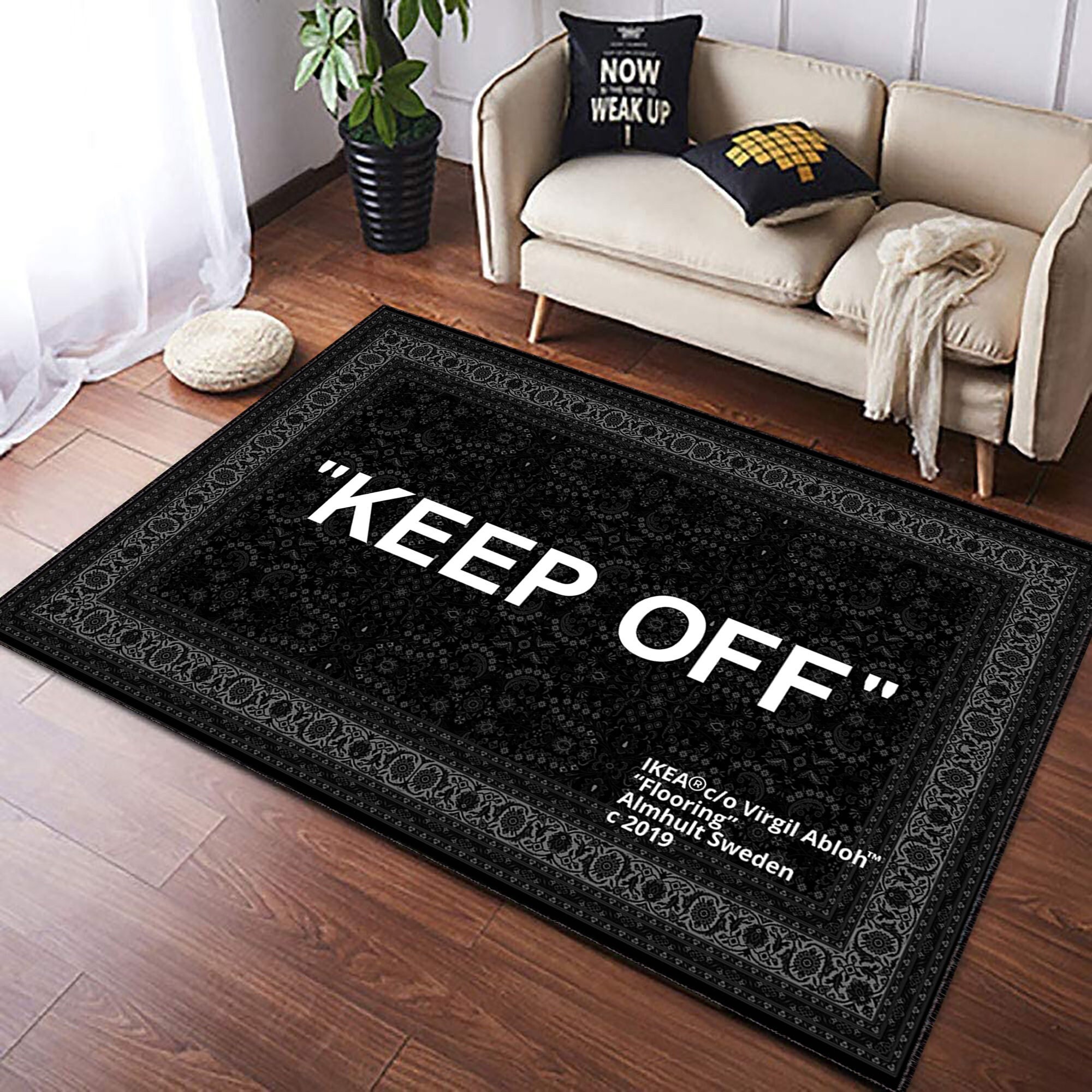 Virgil Abloh x IKEA KEEP OFF Rug 200x300 CM Grey/White AUTHENTIC RARE FIND