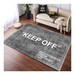 Keep Off Rug, Gray Patterned Keep off, Home Decor Rug, Modern Keep Off Rug, Custom Rug, Fashion Decor Rug, Cool Rug, Gray White Rug, Gift 