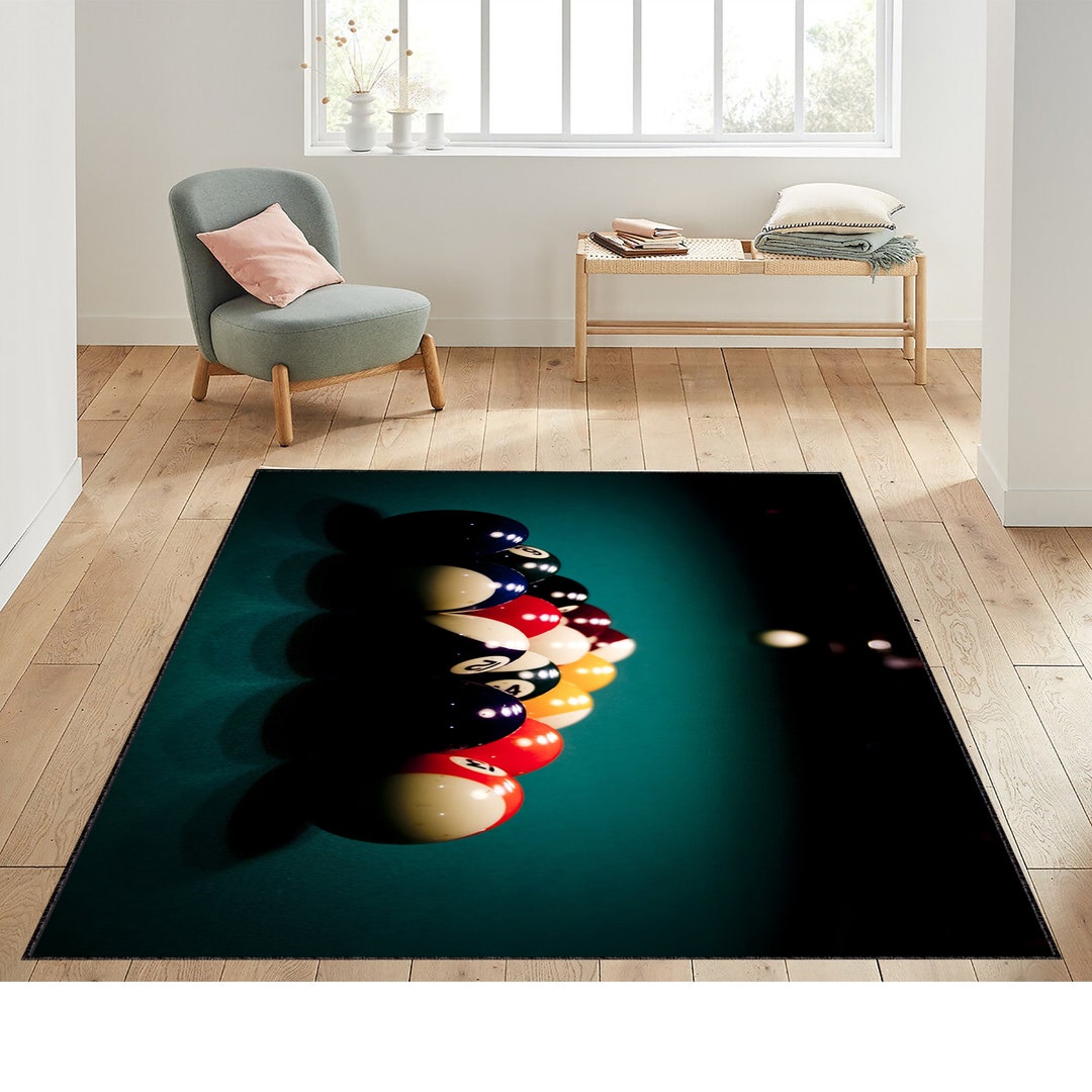 Billiard Balls Billiard Balls Rug Billiard Rug Billiard Etsy