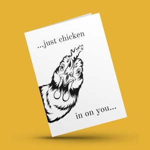 Tarjeta 4x6 imprimible de pollo divertido