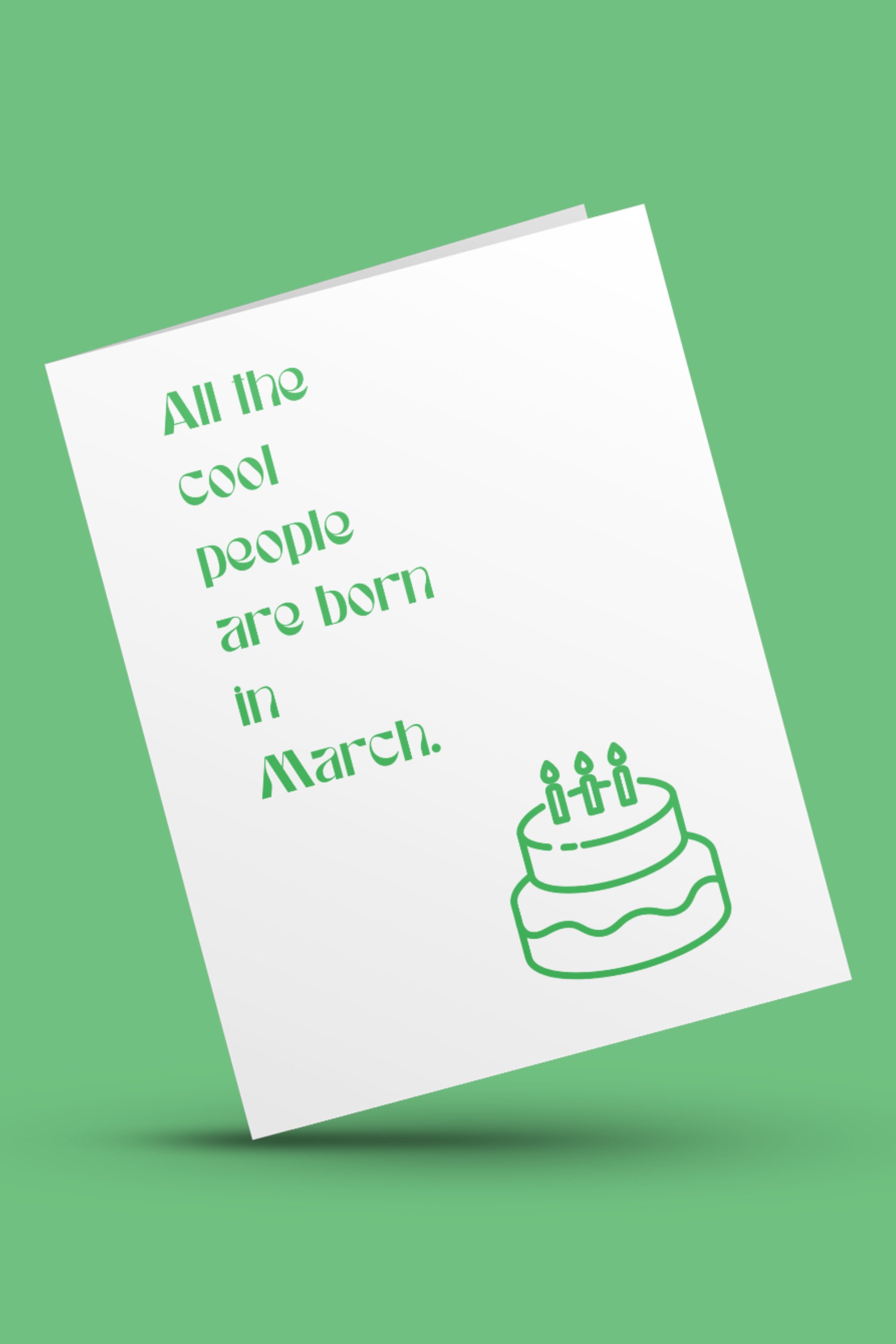 All The Cool People Are Born in March, Birthday Card, 4x6 Digital Download, Instant Printable