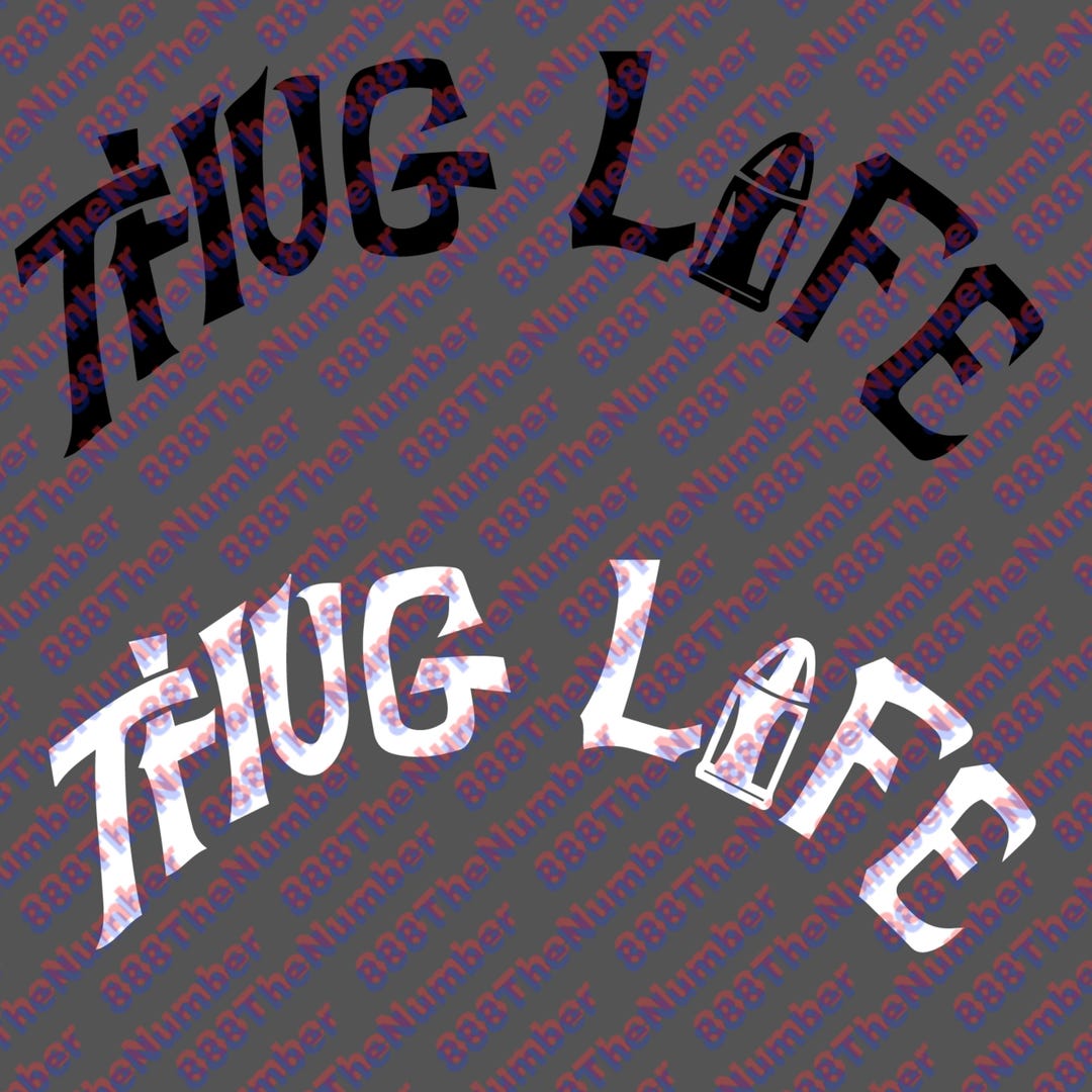 Thug Life Tattoo PNG Bundle – 2 Color Versions | High-resolution ...