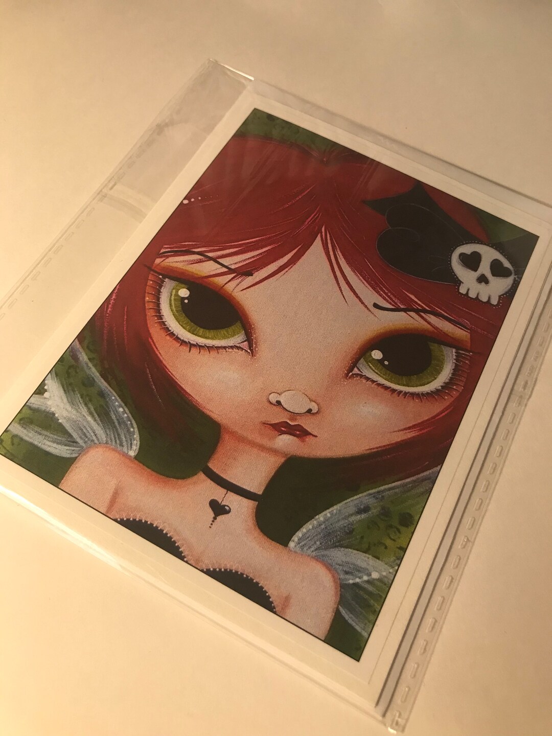 Big Eye Girl Art Print Blank Card Etsy