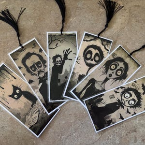 6 Bookmark Set Edgar Allan Poe  Spooky gothic