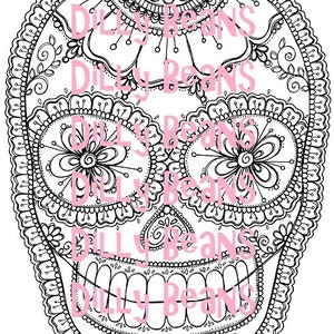 Sugar Skull digital stamp #611 INSTANT DOWNLOAD