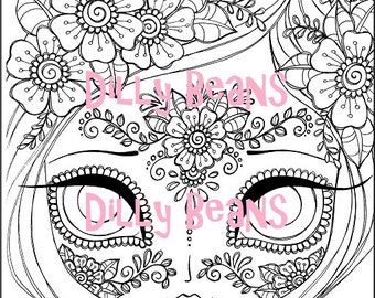 Day Of The Dead digital stamp #619 INSTANT DOWNLOAD