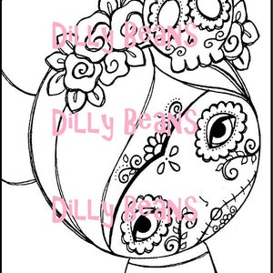 Frida Flowers digital stamp #608 INSTANT DOWNLOAD