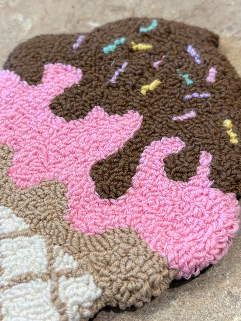Sprinkles Rug Large Cute Ice Cream Cone Mug Rug Hand Tufted/punch Needle Coaster - Etsy