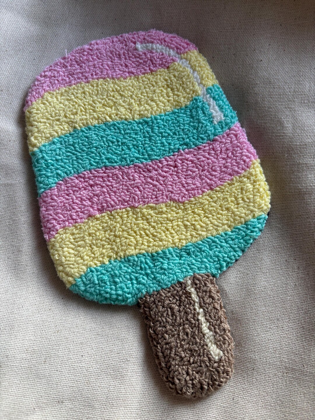 Popsicle Mug Rug Pattern Large Popsicle Summer Mug Rug Hand Tufted/punch Needle Coaster - Etsy