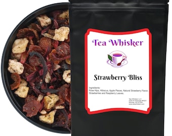 Strawberry Bliss Loose Leaf Tea: Caffeine-Free Gourmet Blend