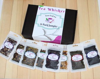 Loose Leaf Tea Sampler: Green, Black & Herbal Teas - 8-Pack