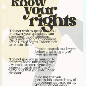 Know Your Rights Poster - Etsy