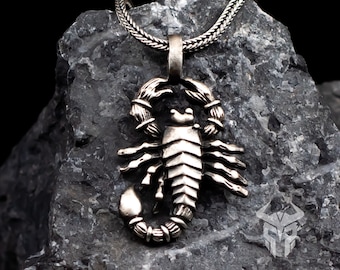 Sterling Silver Scorpion Necklace for Men