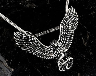 Eagle and Snake Sterling Silver, Articulated Pendant