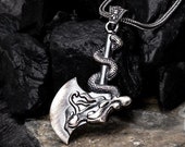 serpent snake and battle axe wax seal necklace - truth and liberty