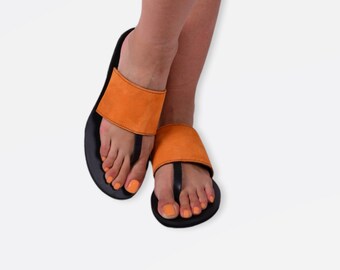 suede flip flops womens