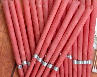 20 Coral Ear Candles: Beeswax, Handmade with Swabs & Discs