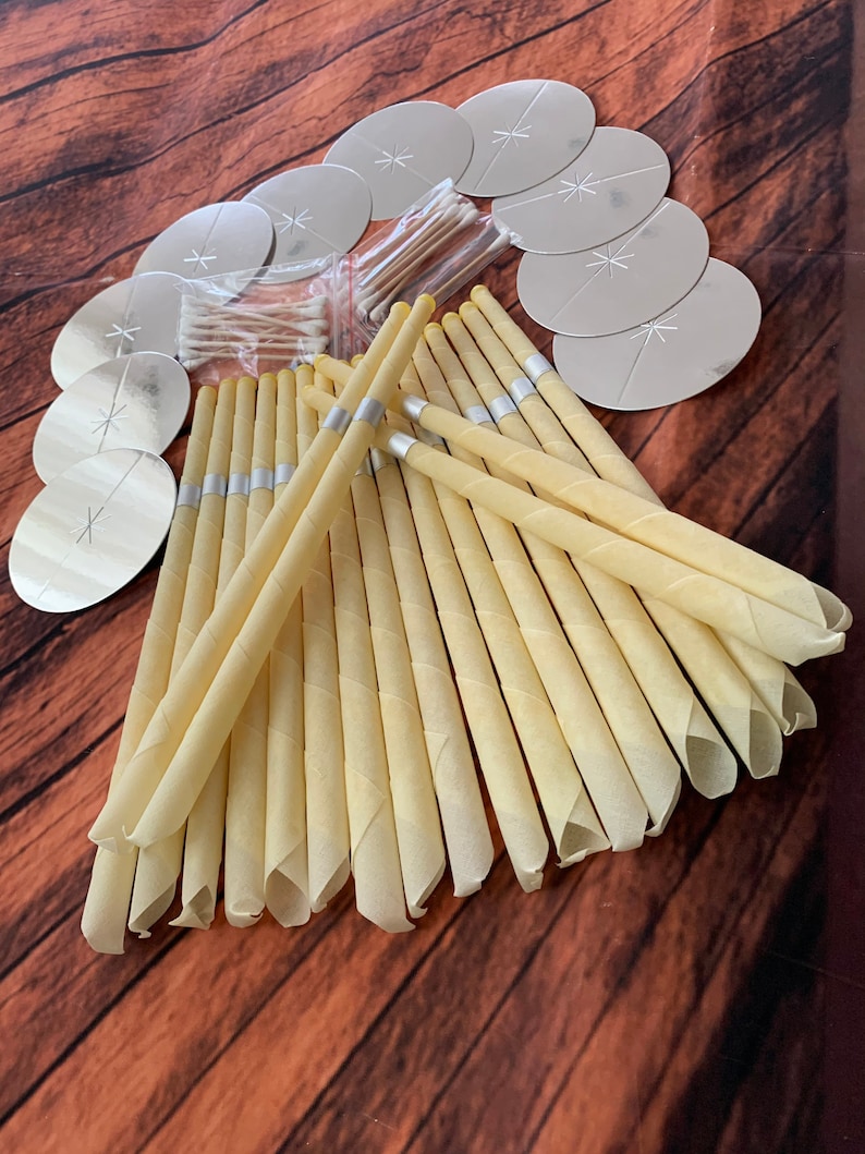 20 Pcs Ear Wax Removal Beeswax Candles Ear Candles Handmade Muslin Set Ear Candle Earwax Ear Cleaner Candle Earwax Remover Ear Cleaning Tool image 6