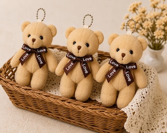 15 pcs teddy bears soft plush toy light brown wedding birthday party favor toys for craft handmade baby shower bouquet from bears