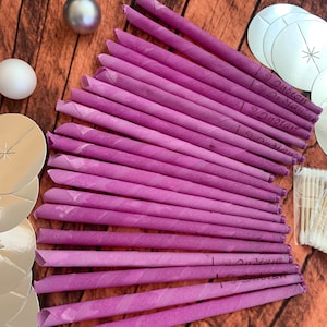 20 Pcs Ear Wax Removal Candles Purple Lavender Set Handmade Ear Candle Cotton Swabs Protective Discs