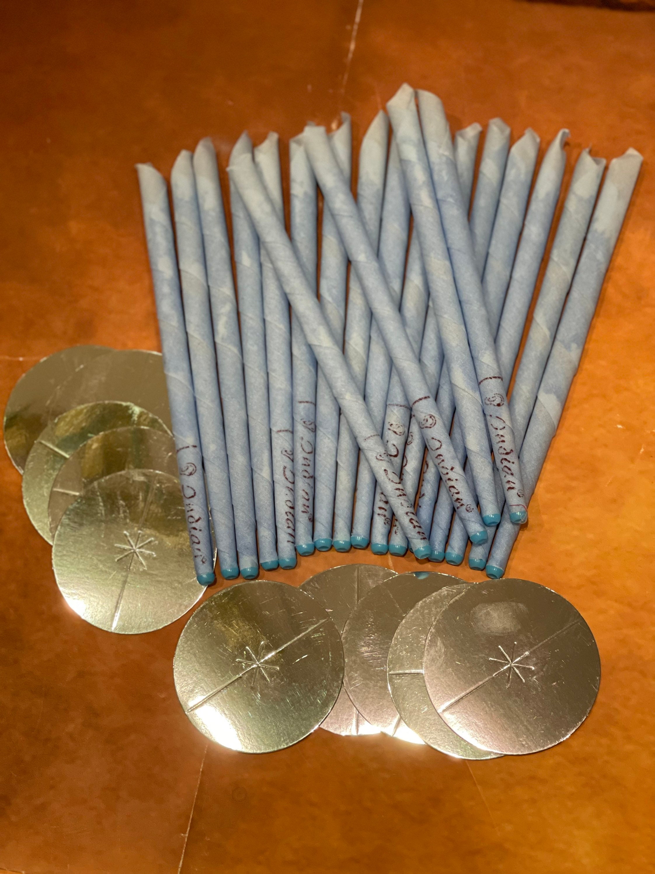 20 Pcs Ear Wax Removal Candles Beeswax Blue Set Ear Candles Set Cotton