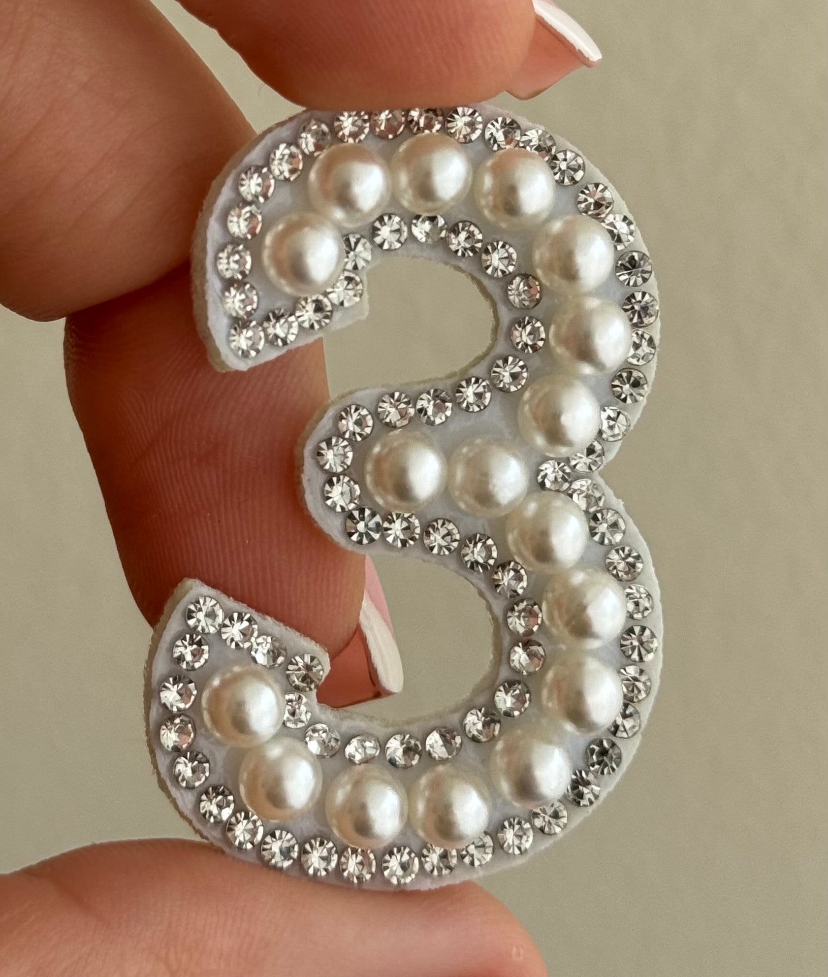 Pearl Iron On Patches Pearl Number Patches - Iron-on Rhinestone Numbers ...