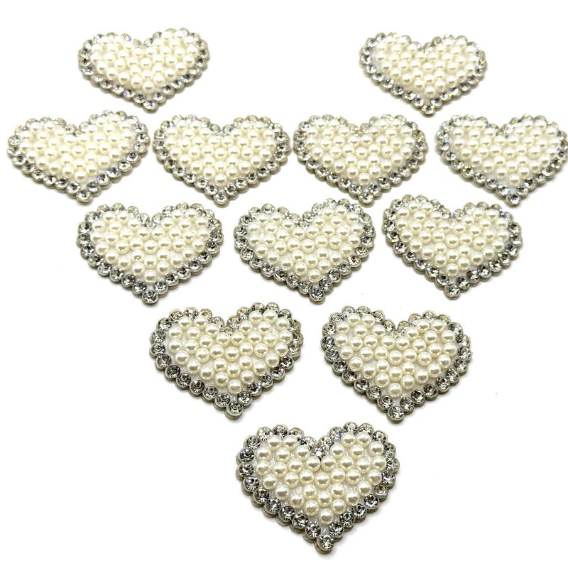 Heart Patches With Pearls - Etsy