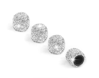 Crystal Rhinestone Car Tire Valve Caps (Set of 4)