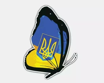Funny Ukraine Butterfly Flag Window Body Accessories Decal Car Sticker Handmade Sticker