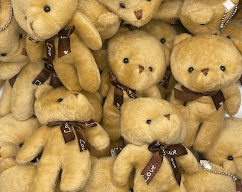 24 pcs teddy bears dost plush toy light brown wedding birthday party favor toys for craft handmade baby shower bouquet from bears