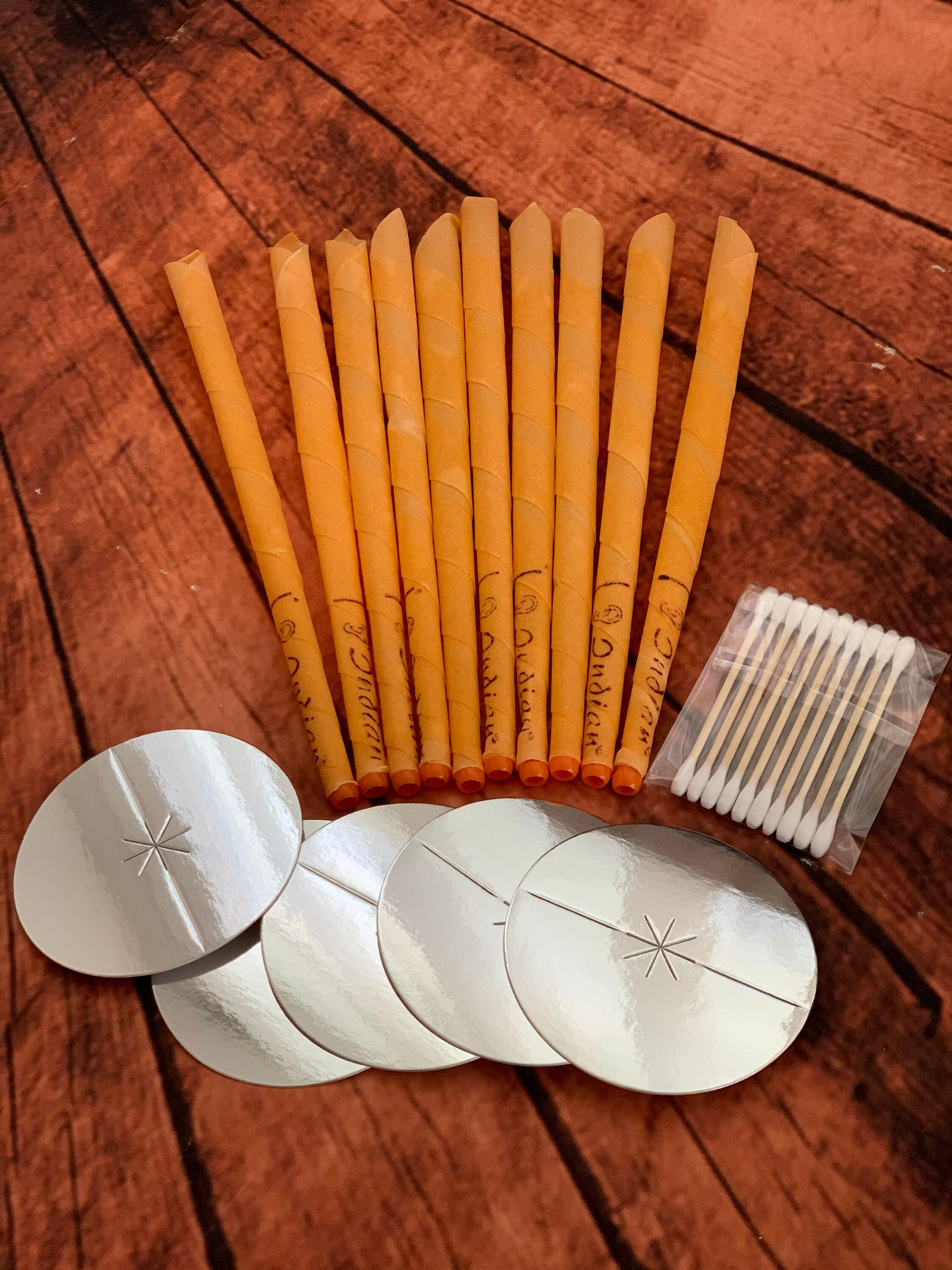 10 Pcs Orange Ear Wax Removal Candles Beeswax Candles Ear Candle Set