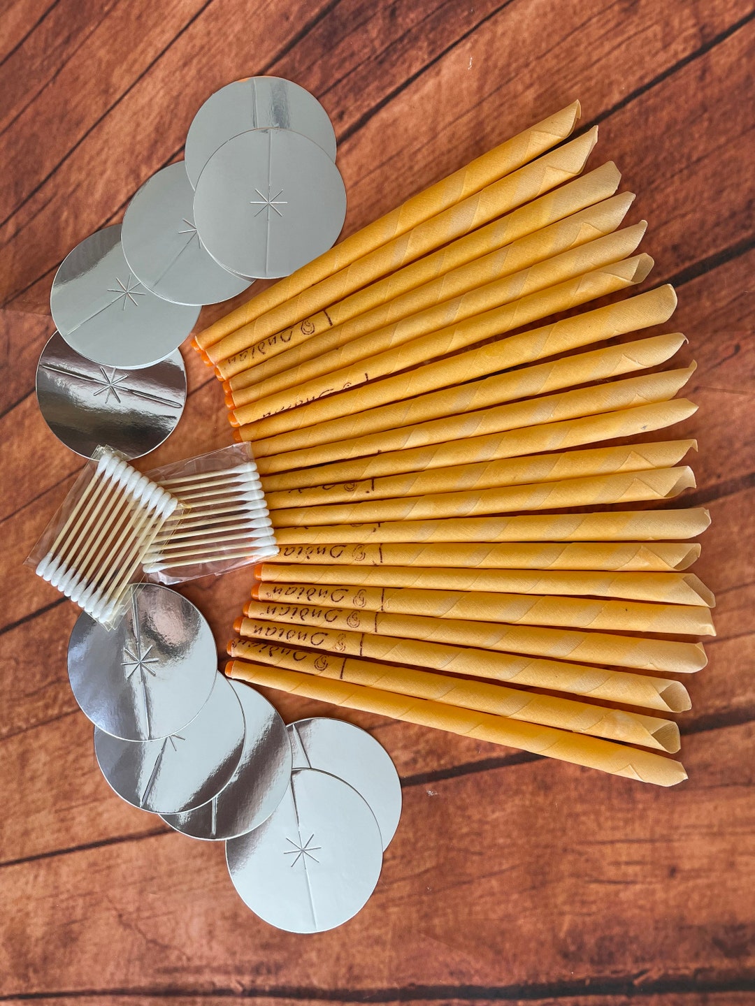 20 Pcs Orange Ear Candles Beeswax Candles Ear Wax Removal Set Handmade Ear Candle Etsy