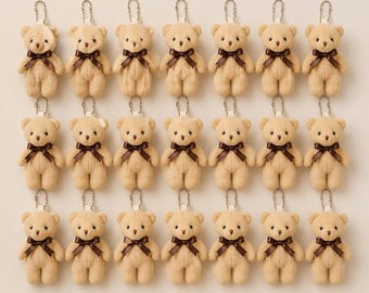 24 Mini Teddy Bear Plush Toys for Flower Bouquets, Wedding Favors, Baby Shower Gifts, Party Decorations, Cute Bear Charms, Bulk Set