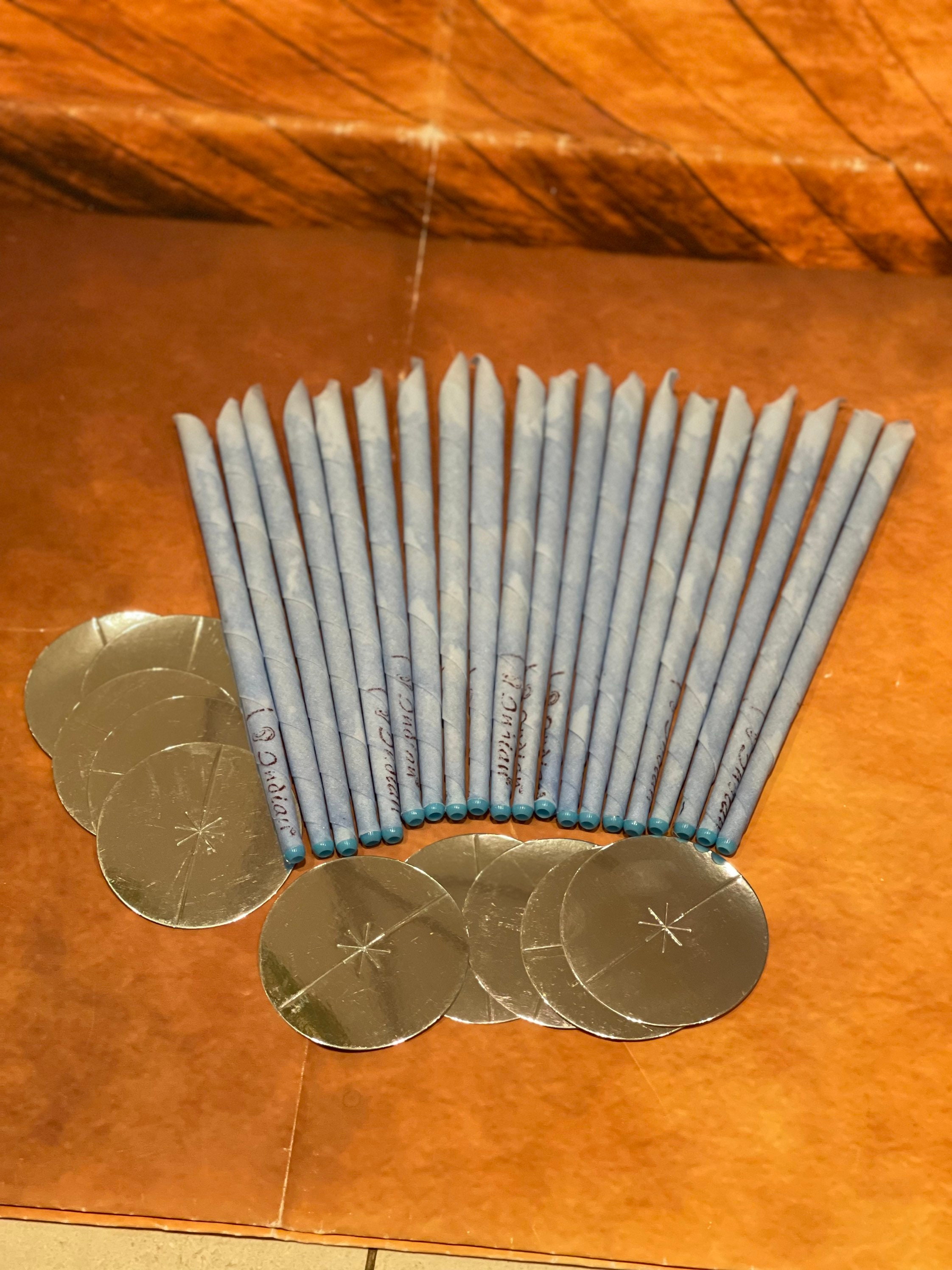 20 Pcs Ear Wax Removal Candles Beeswax Blue Set Ear Candles Set Cotton