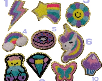 Toppa unicorno in ciniglia glitterata, regalo fai da te