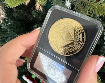 Pièce d'or Ethereum faite main, cadeau crypto pour fan