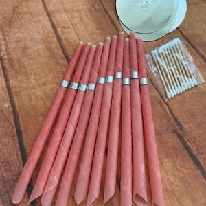 10 Pcs Coral Ear Wax Removal Candles Beeswax Candles Ear Candle Set Handmade